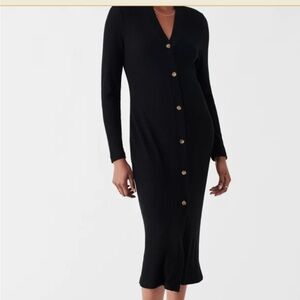 Faherty Legend Midi sweater dress, Black, XS